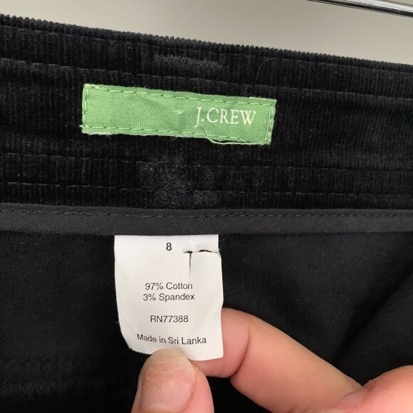 J Crew Black Corduroy Button Front Fall Minimalist Mini Skirt w Pockets Size 8 - Picture 9 of 10